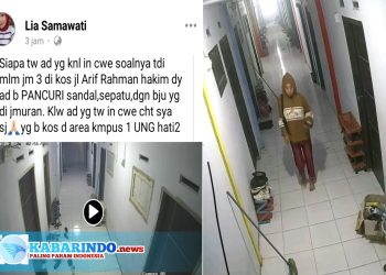 Di Gorontalo Seorang Perempuan Tertangkap Kamera CCTV Diduga Mencuri di Kos